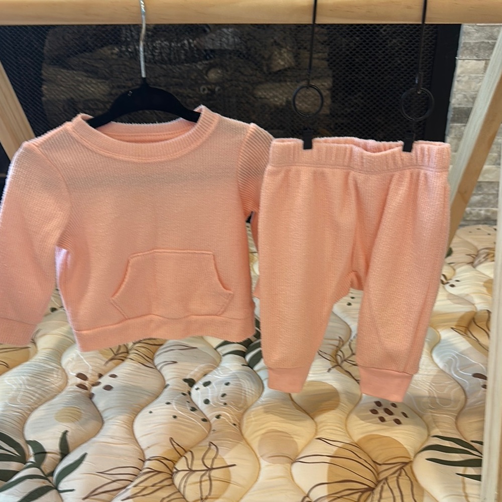 Pink Baby Sweater and Pants Set